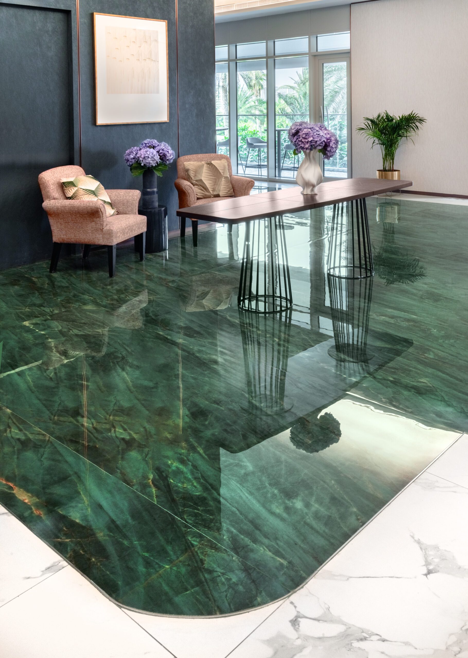 Aximer Ceramic Flooring for W Hotel Dubai Conference Room Auditorium Porcelain Slab - Aurora