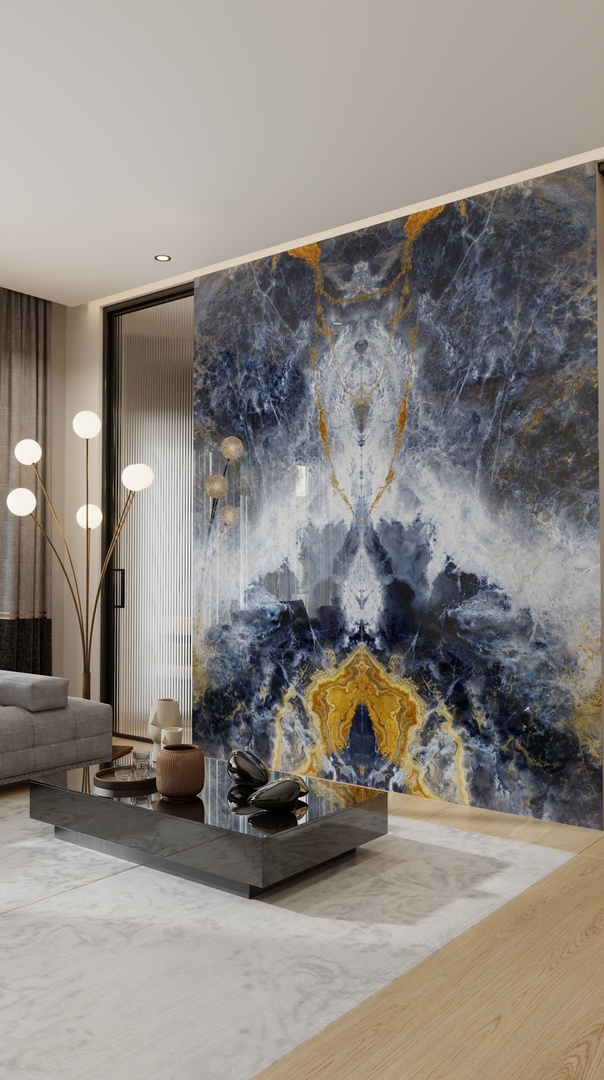 Ocean Blue Bookmatch | Porcelain Slabs | Aximer Stoneware UAE