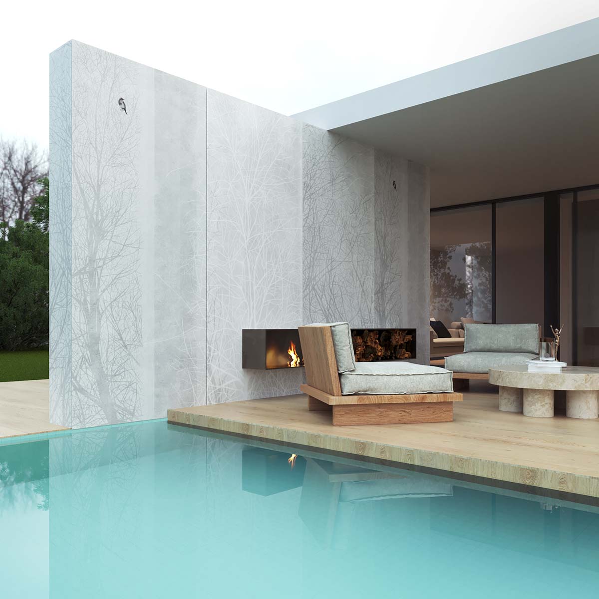 Aximer Ceramic Large-Sized Decorative Wall Accent Porcelain Slab