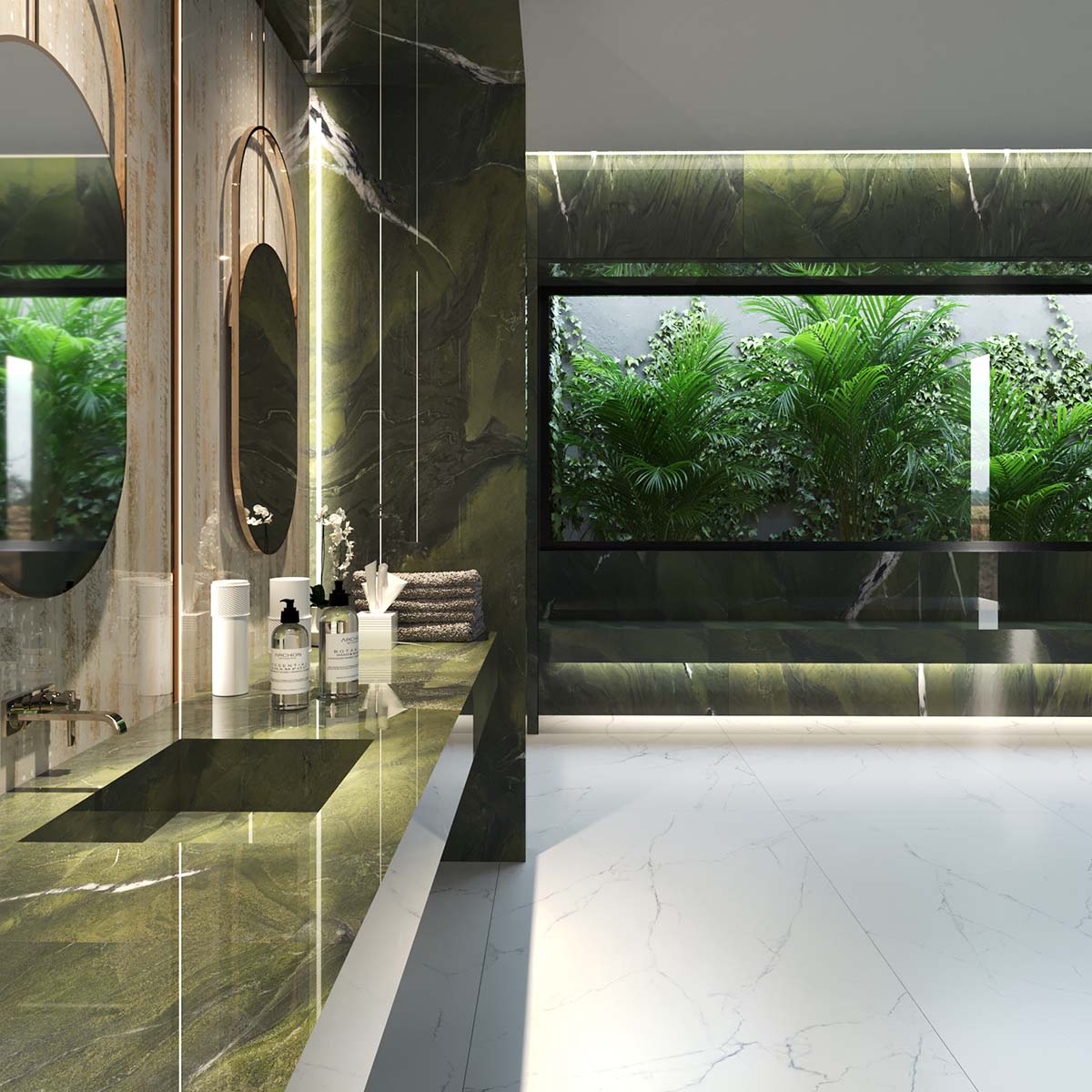 Aximer Porcelain Slab Fit-Out Design for Interior in the UAE