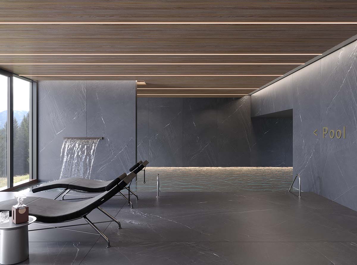 Aximer Porcelain Tiles, Relief, Floor and Walls, Native Dark Grey, Dubai, UAE