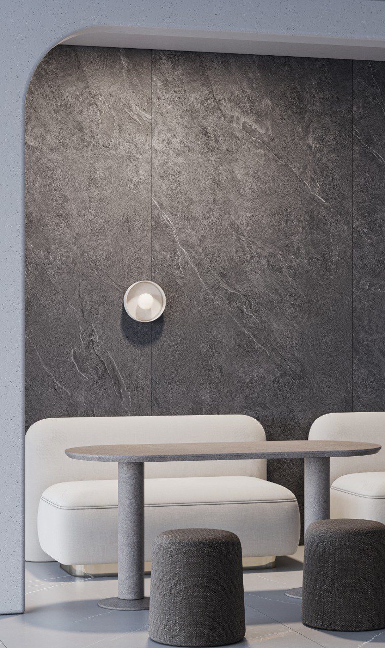 Aximer Porcelain Tiles, Relief, Floor and Walls, Riven Slate Grey, Dubai, UAE