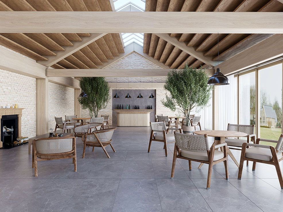 Aximer Stone Effect Porcelain Stoneware, Lithos Grey, Floor, UAE