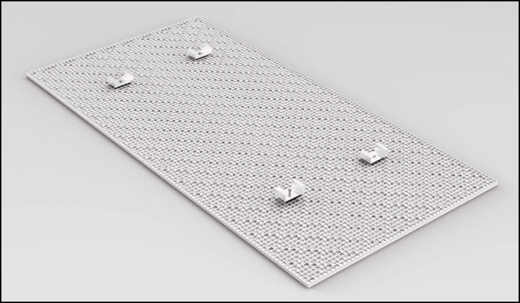 Invisible mechanical fixing system with anchor stages 6