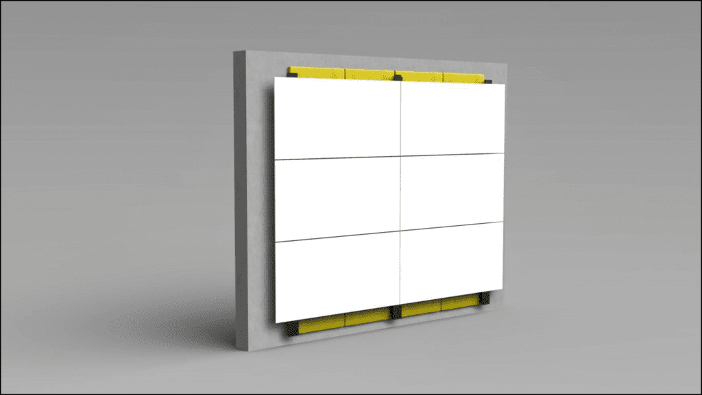 Invisible mechanical fixing system with anchor stages 9
