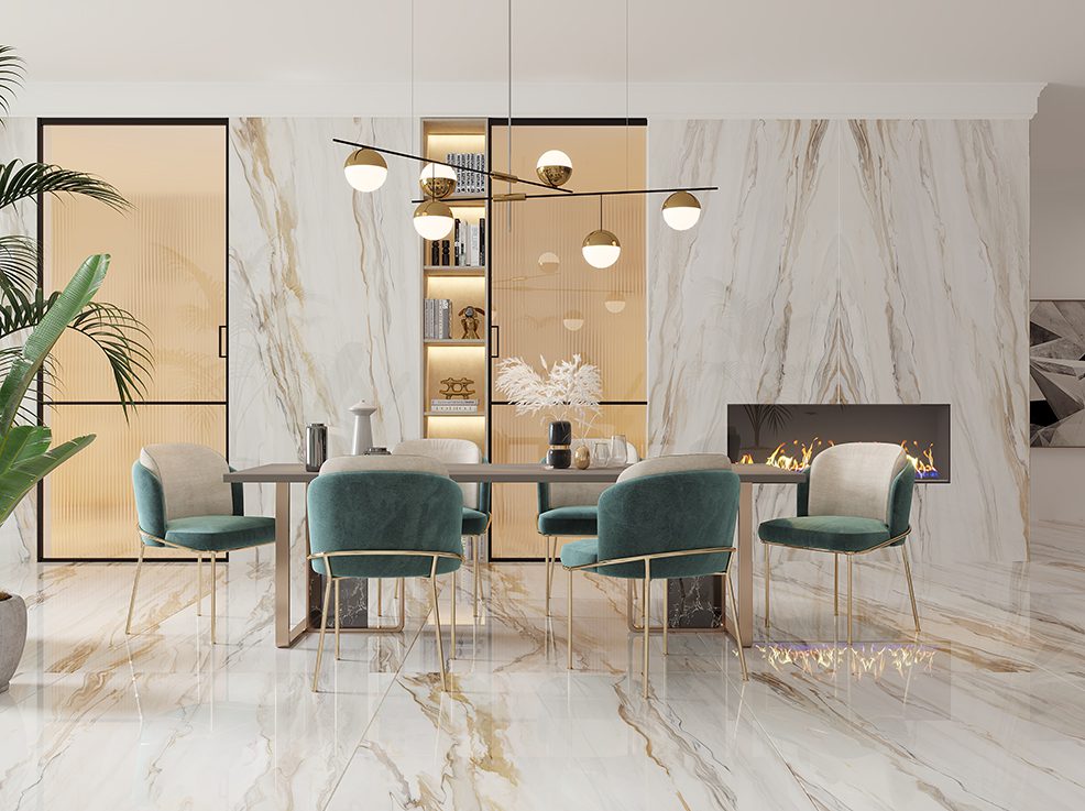 Liquid Marble Book-match Marble-Look Aximer Ceramic Dubai UAE