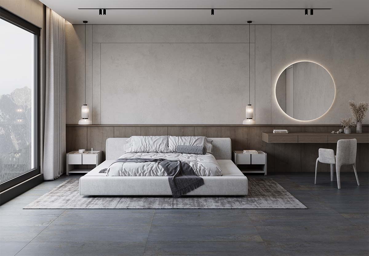 Porcelain Tile, Blue Color, ReflectionNavy, Floor and Wall, Aximer Stoneware, UAE