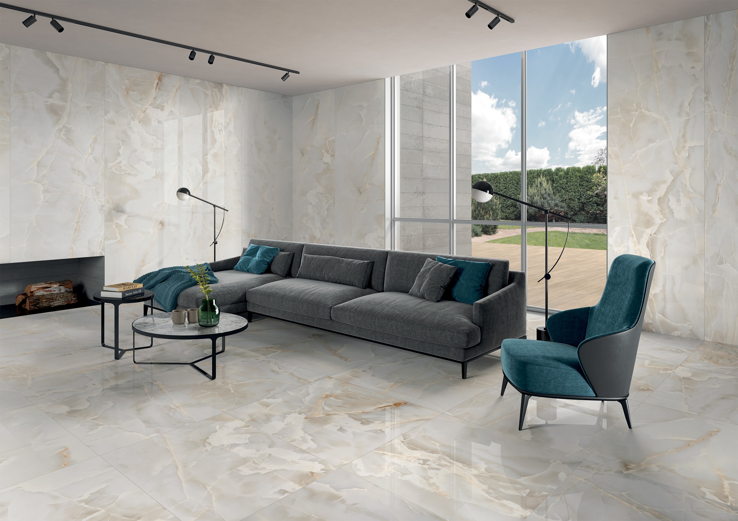 Shine, Bianco Porcelain Tiles by Aximer